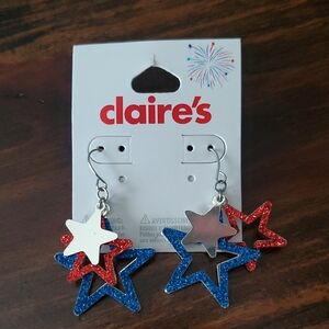 Claire's Red and Blue Star Earrings